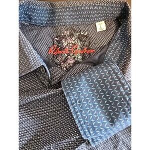 Men's Robert Graham Classic Fit Geometric Check‎ Flip Cuff Button Up Shirt Large